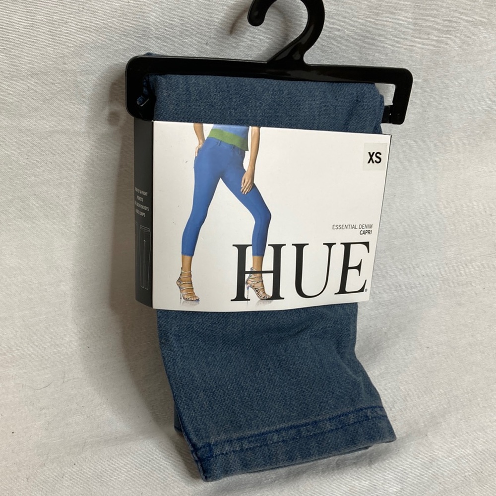 hue ‘essential denim capri’ - stone acid wash